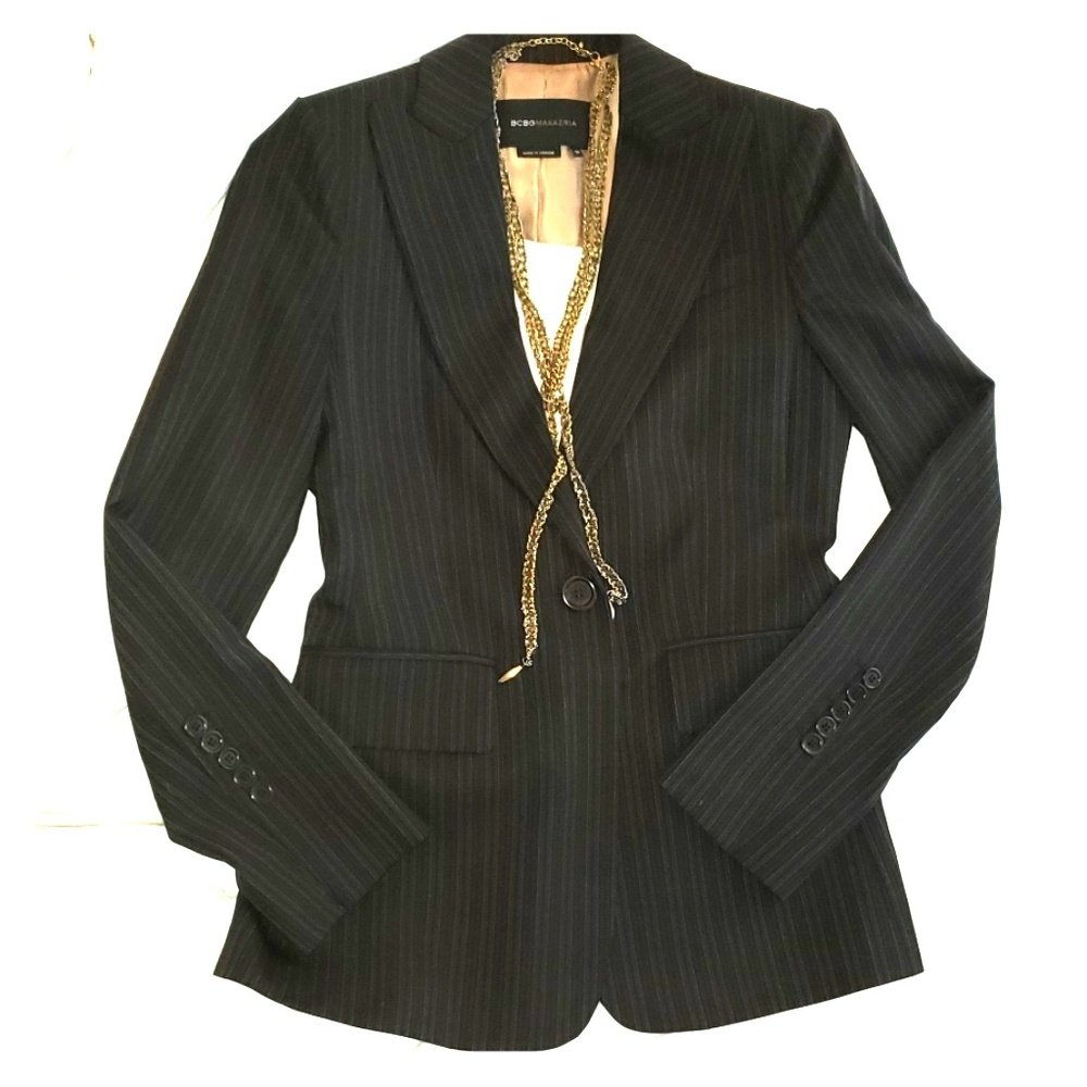 BCBG 💓 Gangster Striped Blazer Polished Jacket
